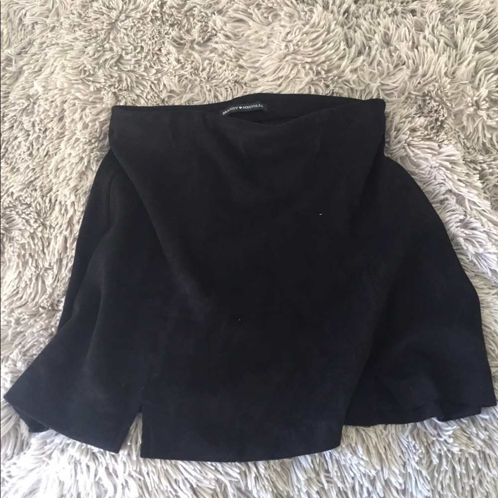 Brandy Melville tight soft slit black skirt